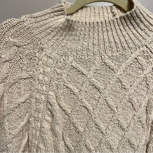 Free People Cable Knit Cropped Sweater - Picture 2 of 6